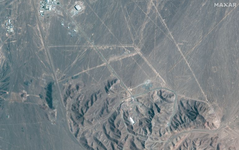 A satellite image shows an overview of the Fordow fuel enrichment facility, near Qom, Iran June 20, 2025. Maxar Technologies/Handout via REUTERS THIS IMAGE HAS BEEN SUPPLIED BY A THIRD PARTY. NO RESALES. NO ARCHIVES. MANDATORY CREDIT. MUST NOT OBSCURE LOGO
