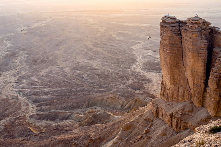 Sunset at the Edge of the World - Riyadh - Kingdom of Saudi Arabia - stock photo