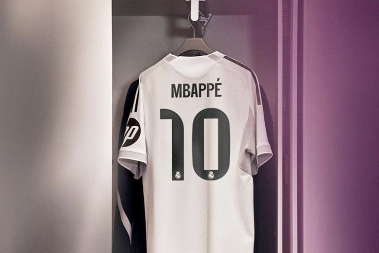 قميص مبابي رقم 10 مع ريال مدريد المصدر: ريال مدريد