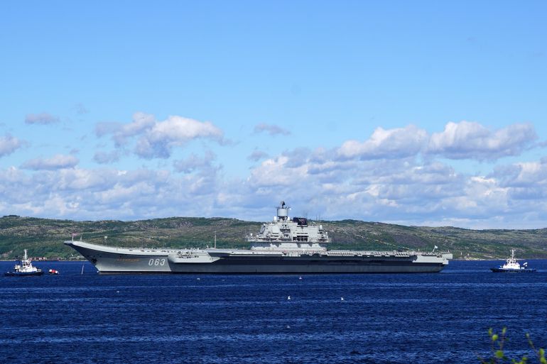 Severomorsk, Russia - July 30, 2017: Russian-soviet aircraft carrier cruiser