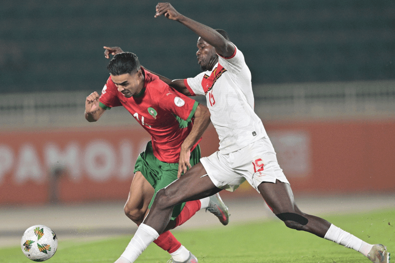 المصدر: حساب المنتخب المغربي على إكس منتخب المغرب للمحليين ضد أنغولا 2025 https://x.com/EnMaroc/status/1952083282280980589 https://x.com/EnMaroc/status/1952083337075720496
