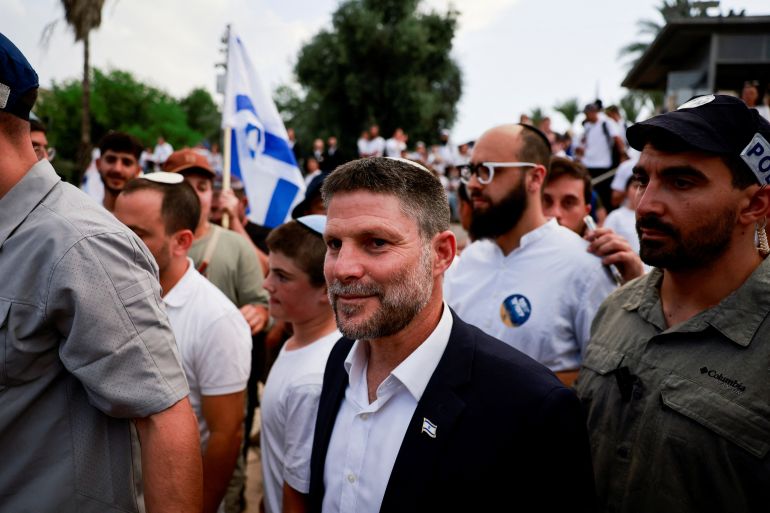 Israeli Finance Minister Bezalel Smotrich walks to visit the Damascus Gate to Jerusalem's Old City, as Israelis mark Jerusalem Day, in Jerusalem May 26, 2025. REUTERS/Ammar Awad