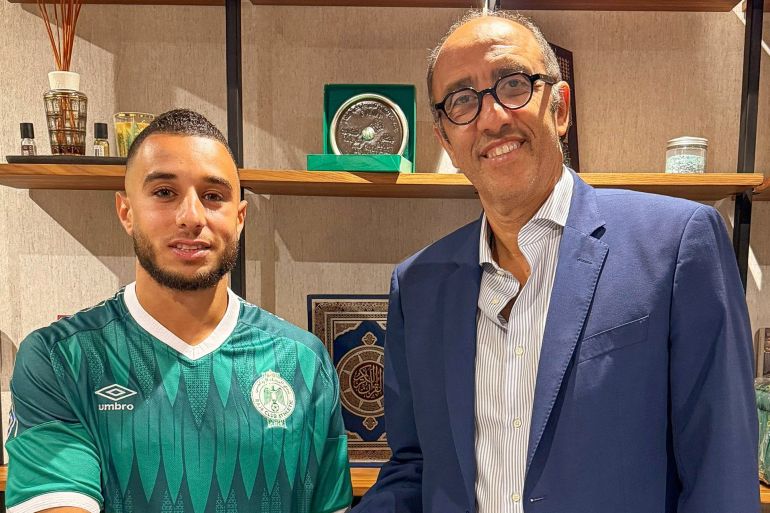 الصورة عدد 4 ـ بلال آيت الشيخ لاعب الرجاء المغربي ـ المصدر حساب الرجاء على منصة إكس
